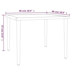Table de jardin gris 48x48x37 cm acier 