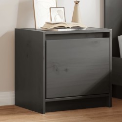 Table de chevet Gris 40x30,5x40 cm Bois de pin massif 