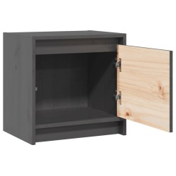 Table de chevet Gris 40x30,5x40 cm Bois de pin massif 