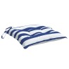 Coussins de chaise lot de 4 rayures bleues blanches 40x40x7 cm 