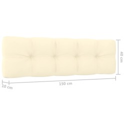 Banc de jardin avec coussins crème 179 cm Pin imprégné 