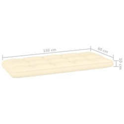Banc de jardin avec coussins crème 179 cm Pin imprégné 