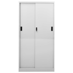 Armoire à bureau porte coulissante Gris clair 90x40x180cm Acier 