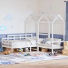 Ensemble de lit de jour et de banc avec toit sans matelas blanc 