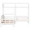 Ensemble de lit de jour et de banc avec toit sans matelas blanc 