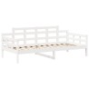 Ensemble de lit de jour et de banc avec toit sans matelas blanc 