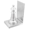 Serre-livres 2 pcs Argent 11x12x19,5 cm Aluminium Échecs 