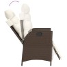 Ensemble à manger de jardin 3 pcs et coussins marron poly rotin 