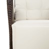 Ensemble à manger de jardin 3 pcs et coussins marron poly rotin 