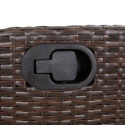 Ensemble à manger de jardin 3 pcs et coussins marron poly rotin 