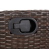 Ensemble à manger de jardin 3 pcs et coussins marron poly rotin 