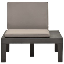 Chaises de salon de jardin et coussins 4pc Plastique Anthracite 