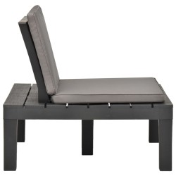 Chaises de salon de jardin et coussins 4pc Plastique Anthracite 