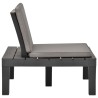 Chaises de salon de jardin et coussins 4pc Plastique Anthracite 