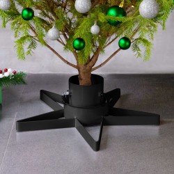 Support de sapin de Noël Noir 47x47x13,5 cm 