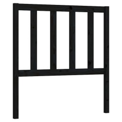 Tête de lit Noir 106x4x100 cm Bois massif de pin 
