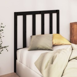Tête de lit Noir 106x4x100 cm Bois massif de pin 