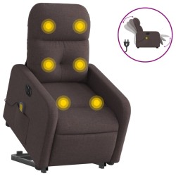 Fauteuil inclinable de massage électrique Marron foncé Tissu 
