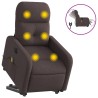 Fauteuil inclinable de massage électrique Marron foncé Tissu 