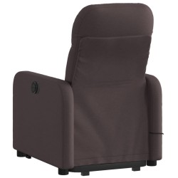 Fauteuil inclinable de massage électrique Marron foncé Tissu 