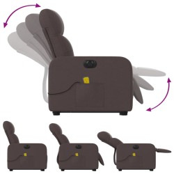 Fauteuil inclinable de massage électrique Marron foncé Tissu 