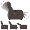 Fauteuil inclinable de massage électrique Marron foncé Tissu 