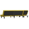 Canapé-lit en forme de L jaune 255x140x70 cm velours 