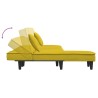 Canapé-lit en forme de L jaune 255x140x70 cm velours 