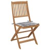 Chaises pliables de jardin lot de 6 avec coussins Bois d'acacia 