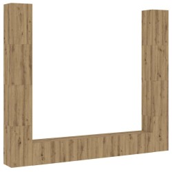 Meubles TV muraux 6 pcs chêne artisanal bois d'ingénierie 