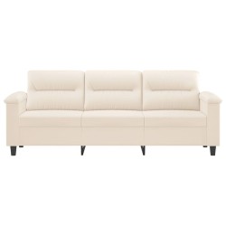 Canapé à 3 places Beige 180 cm Tissu microfibre 