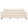 Canapé à 3 places Beige 180 cm Tissu microfibre 