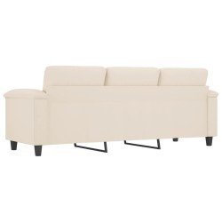 Canapé à 3 places Beige 180 cm Tissu microfibre 