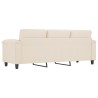 Canapé à 3 places Beige 180 cm Tissu microfibre 