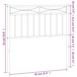 Tête de lit métal blanc 90 cm 