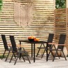 Ensemble à manger de jardin 5 pcs Noir 