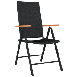 Ensemble à manger de jardin 5 pcs Noir 