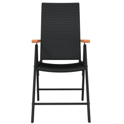 Ensemble à manger de jardin 5 pcs Noir 