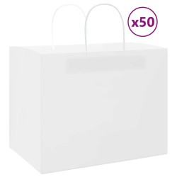 Sacs en papier 50 pcs avec poignées blanc 32x22x24 cm 