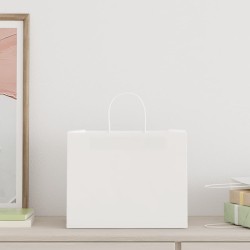 Sacs en papier 50 pcs avec poignées blanc 32x22x24 cm 