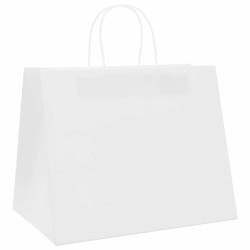 Sacs en papier 50 pcs avec poignées blanc 32x22x24 cm 
