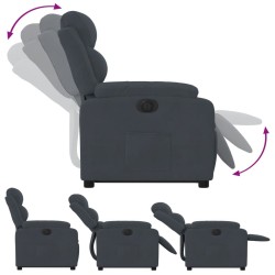 Fauteuil inclinable électrique gris foncé velours 
