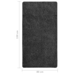 Tapis shaggy antidérapant Gris 80x150 cm 
