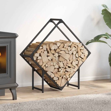 Portant de bois chauffage noir 80x25x80 cm 