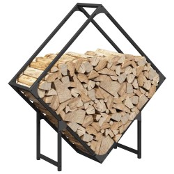Portant de bois chauffage noir 80x25x80 cm 