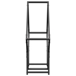 Portant de bois chauffage noir 80x25x80 cm 