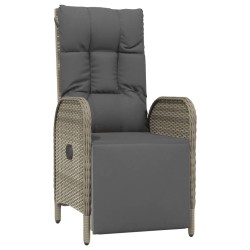 Ensemble à manger de jardin 3 pcs coussins gris résine tressée 