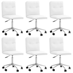 Chaises à manger lot de 6 blanc similicuir 
