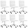 Chaises à manger lot de 6 blanc similicuir 