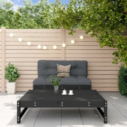 Salon de jardin 2 pcs avec coussins noir bois massif 